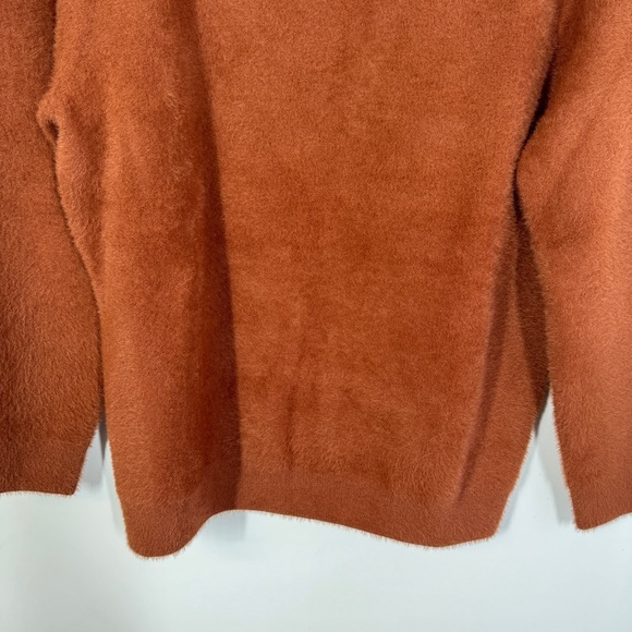 Antonella Italy Rust Brown Fuzzy Knit Sweater Women’s XL Cozy Fall Winter - Picture 4 of 10